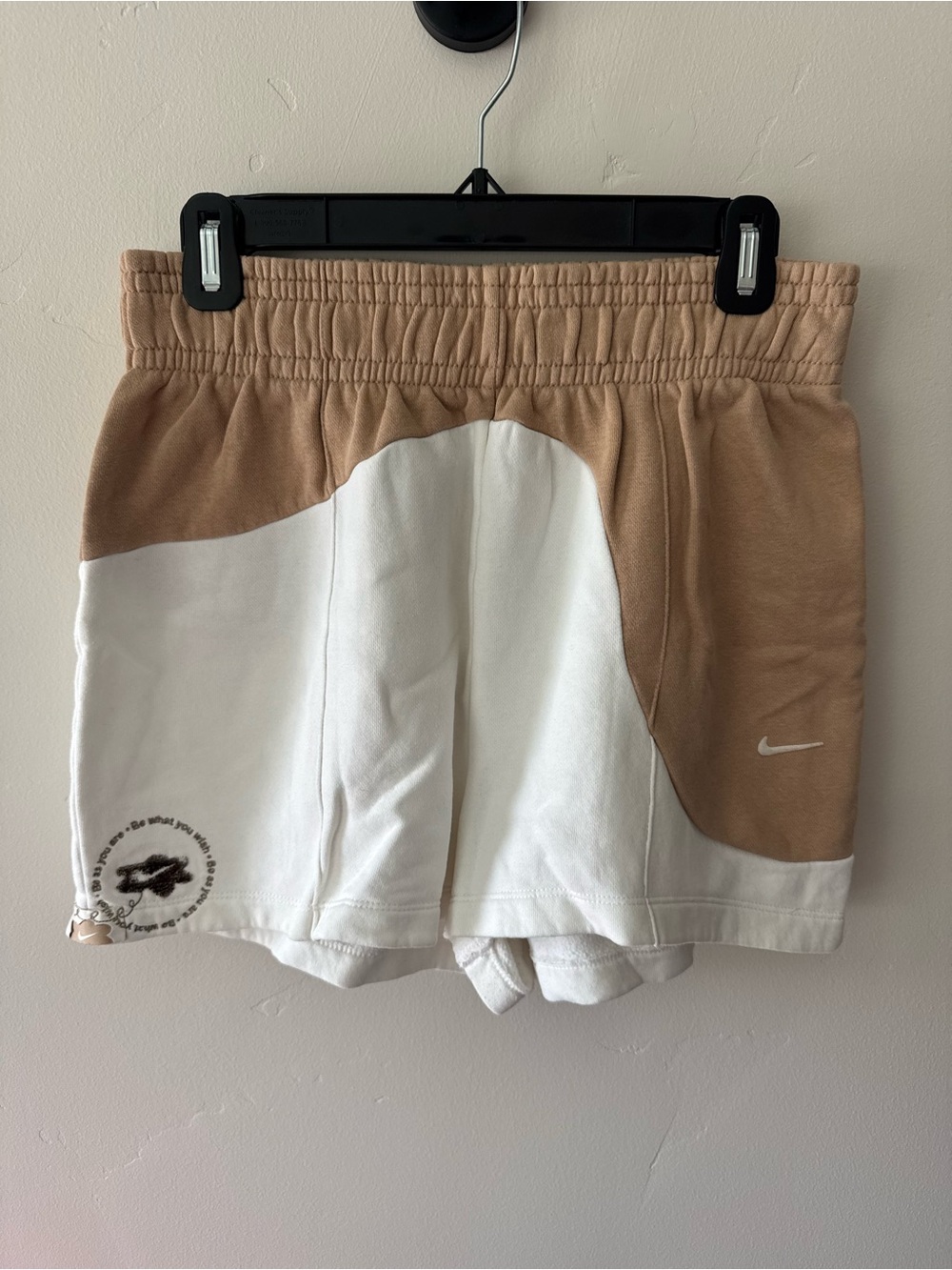 Nike Kids Tan and White Colorblock Athletic Shorts